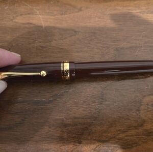 Brown Gold-Trim Men’s Fountain Pen - Unbranded